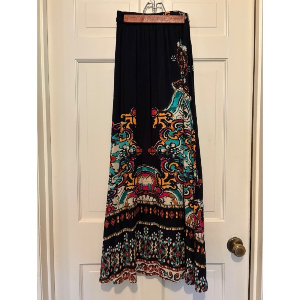 Earthbound bohemian Maxi Skirt long size small floor length winter party travel